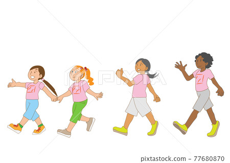 Multi-ethnic girls attending summer school 77680870