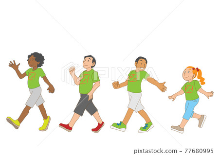 Multi-ethnic children going to summer camp 77680995