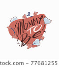 Happy mothers day design elements. Mommy to be - hand drawn lettering. 77681255
