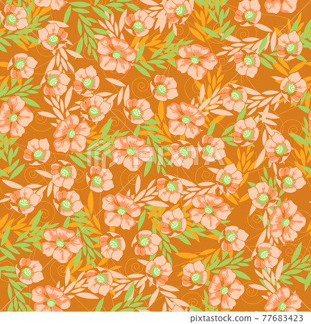 Vector seamless pattern with hand-drawn flowers Vector seamless pattern with hand-drawn flowers 77683423