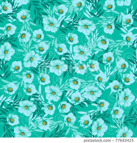 Vector seamless pattern with hand-drawn flowers Vector seamless pattern with hand-drawn flowers 77683425