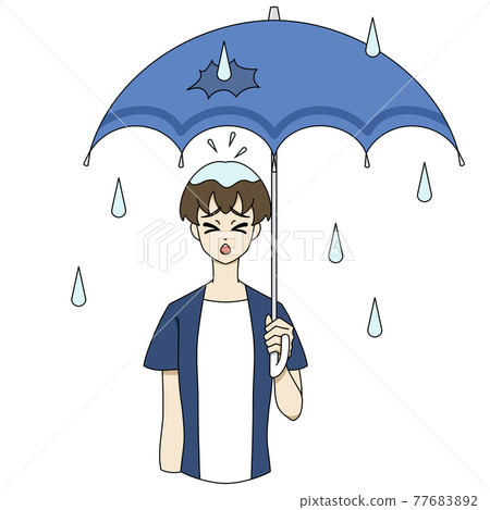 撐破雨傘的男人 77683892