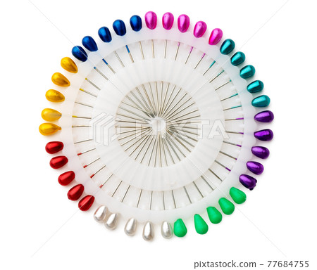 sewing needles isolated on a white background sewing needles isolated on a white background 77684755