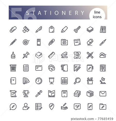 Stationery Icons Set Stationery Icons Set 77685459