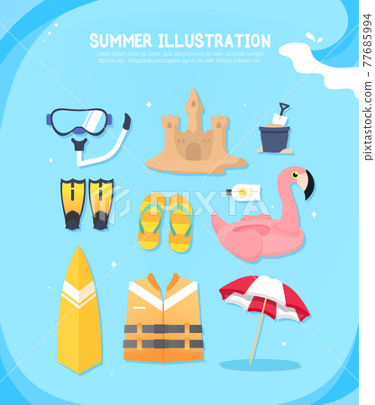 Cool summer related object illustration 03 Cool summer related object illustration 03 77685994
