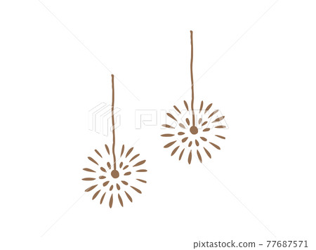 Cute sparkler summer (brown color) / handwritten illustration material Cute sparkler summer (brown color) / handwritten illustration material 77687571
