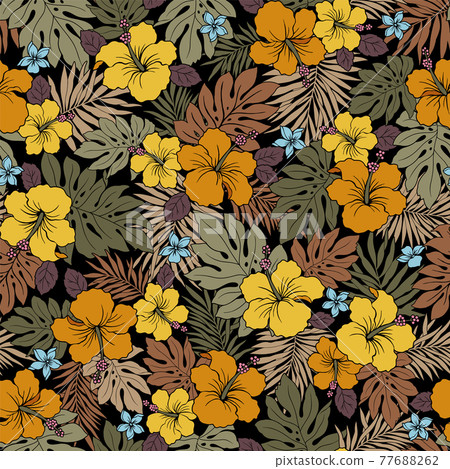 Aloha pattern of hibiscus, - Stock Illustration [77688262] - PIXTA