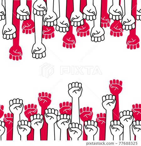 舉起拳頭的插圖圖案， 77688325