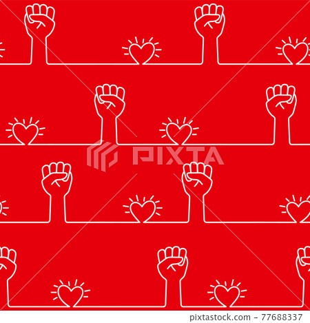 Illustration pattern with raised fist, 77688337