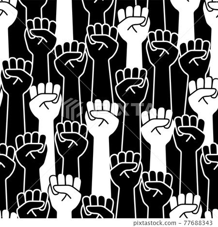 Illustration pattern with raised fist, 77688343