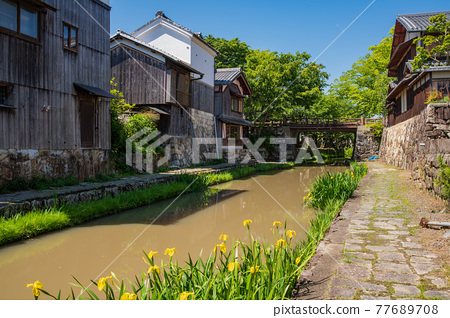 近江八幡八幡堀街景 照片素材 圖片 圖庫