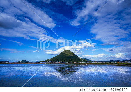 [Marugame City, Kagawa Prefecture] Sanuki Fuji seen from Miyaike, Mt. Iino 77690101