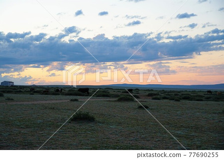 蒙古草原日出 77690255
