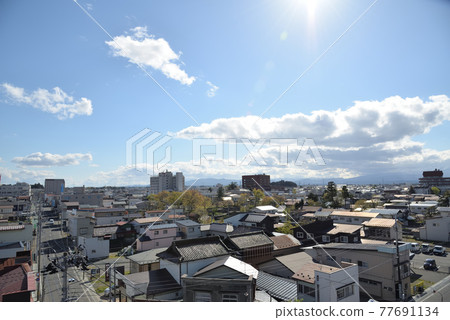 View south-southwest from the center of Mizusawa, Oshu City 77691134