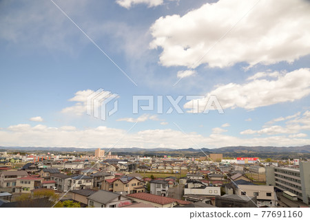 從奧州市水澤中心眺望東北偏東方向 77691160