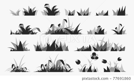 gray color lawn grass set on white gray color lawn grass set on white 77691860