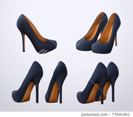 elegant womans black color shoes in set elegant womans black color shoes in set 77691862