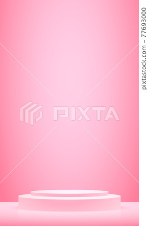 Big red studio, podium with lighting - Vector Big red studio, podium with lighting - Vector 77693000