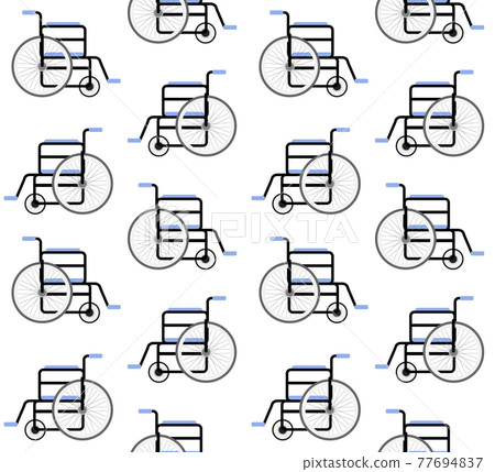 Vector seamless pattern of flat colored wheelchair Vector seamless pattern of flat colored wheelchair 77694837