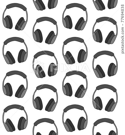 Vector seamless pattern of headphones 77694838