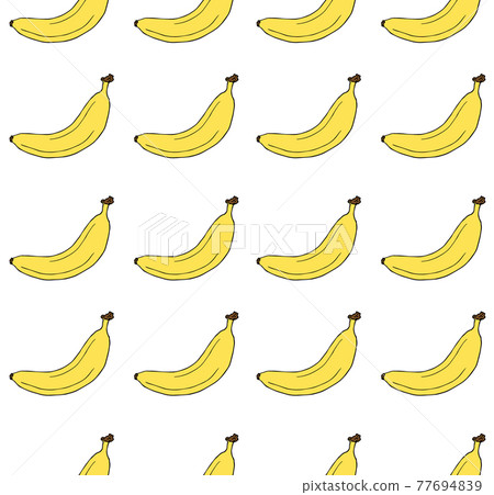 Vector seamless pattern of color hand draw banana Vector seamless pattern of color hand draw banana 77694839