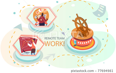 Remote working and networks. Professional business teleworkers connecting online and working from home 77694981