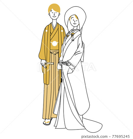 Kimono wedding ceremony Japanese men and women Kimono wedding ceremony Japanese men and women 77695245