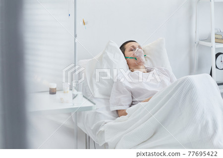 Woman lying in reanimation Woman lying in reanimation 77695422