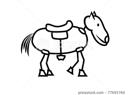 abstract horse with saddle 77695760