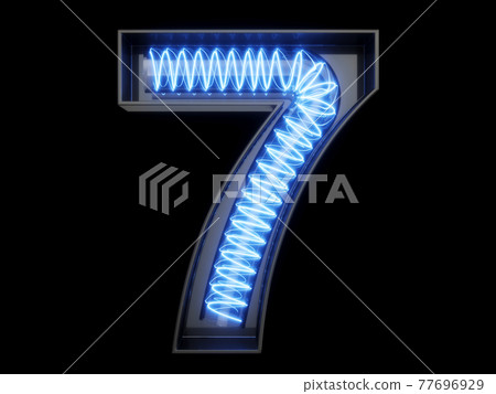 Light bulb spiral digit alphabet character 7 seven font Light bulb spiral digit alphabet character 7 seven font 77696929
