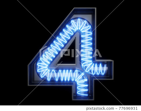 Light bulb spiral digit alphabet character 4 four font Light bulb spiral digit alphabet character 4 four font 77696931