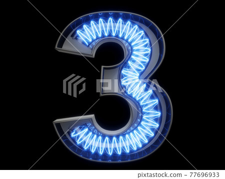 Light bulb spiral digit alphabet character 3 three font Light bulb spiral digit alphabet character 3 three font 77696933
