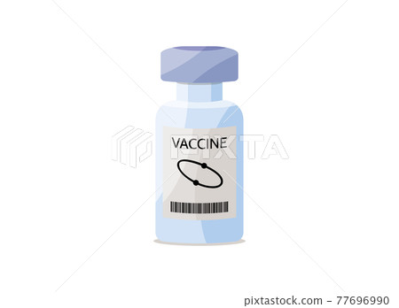 small bottle of vaccine with fictional label 77696990