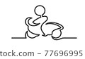 Simple man on the motorbike created from one line. 77696995