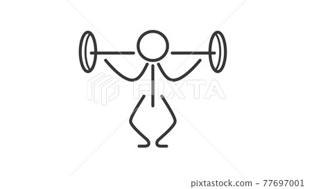 simple body builder with dumbbell 77697001