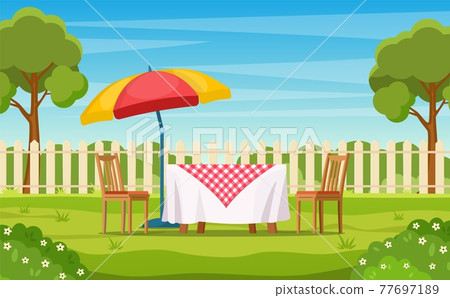 House backyard with green grass lawn House backyard with green grass lawn 77697189