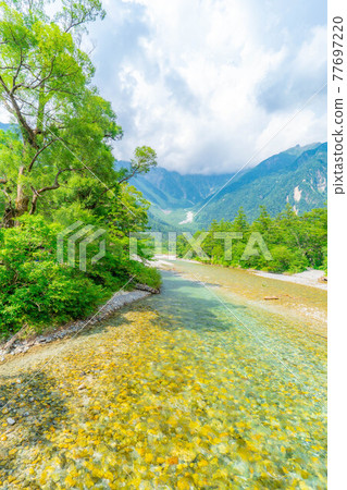 上高地夏天夏 照片素材 圖片 圖庫