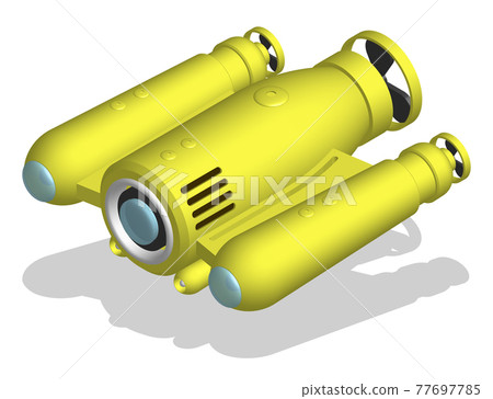 autonomous underwater robot drone for seabed exploration and deep sea video filming. 3d vector 77697785