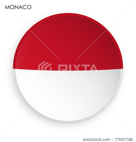 Monaco flag icon in modern neomorphism style. Button for mobile application or web. Vector on white background 77697786