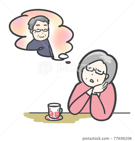 想要見到她的配偶的資深女性顏色 77698206