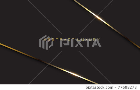 Abstract luxury gold line shadow overlap on dark grey background design modern vector illustration. 77698278