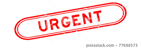 Grunge red urgent word rubber seal stamp on white background 77698573