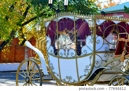 Vintage wedding carriage 77698812