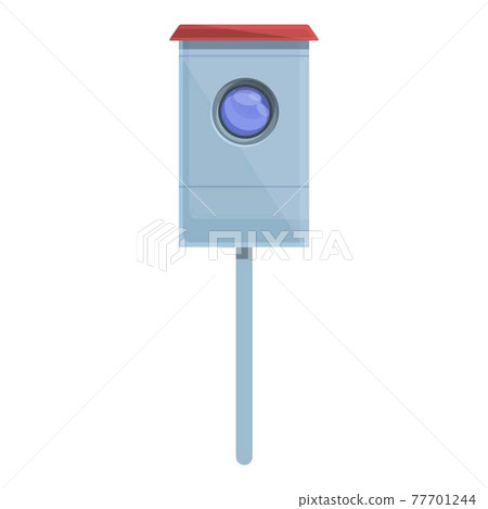 Speed radar control icon, cartoon style 77701244