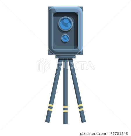 Speed radar tripod icon, cartoon style 77701248