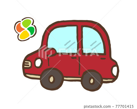 Cute elderly mark car Car drive / handwritten illustration material 77701415