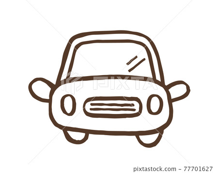 Cute car Car drive (brown color) / handwritten illustration material Cute car Car drive (brown color) / handwritten illustration material 77701627