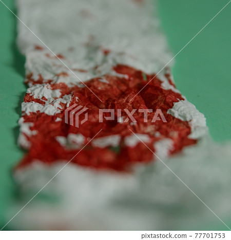 Blood on the hygiene napkin Bloody wound Skincare mockup for design Stack of disposable napkins on a blue background Blood on the hygiene napkin Bloody wound Skincare mockup for design Stack of disposable napkins on a blue background 77701753