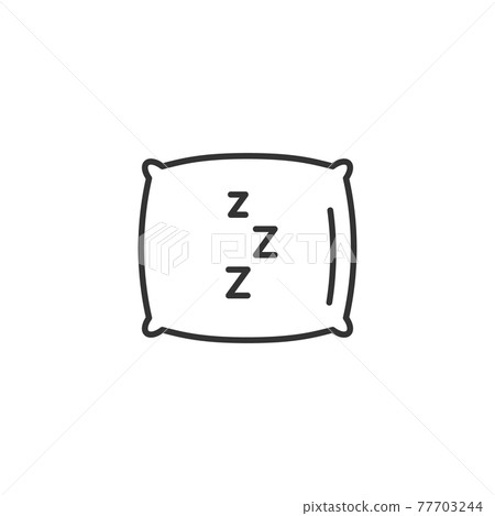 Sleep pillow vector icon. Bed cushion pillow relax logo Sleep pillow vector icon. Bed cushion pillow relax logo 77703244