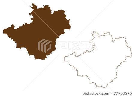 Hof city (Federal Republic of Germany, Urban district Upper Franconia, Free State of Bavaria) map vector illustration, scribble sketch Hof map 77703570